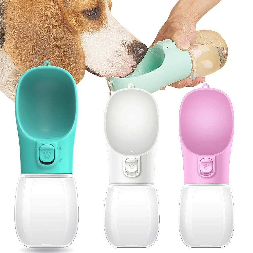 ModiLabs portable leakproof pet water bottle with fold-out bowl for dog walks